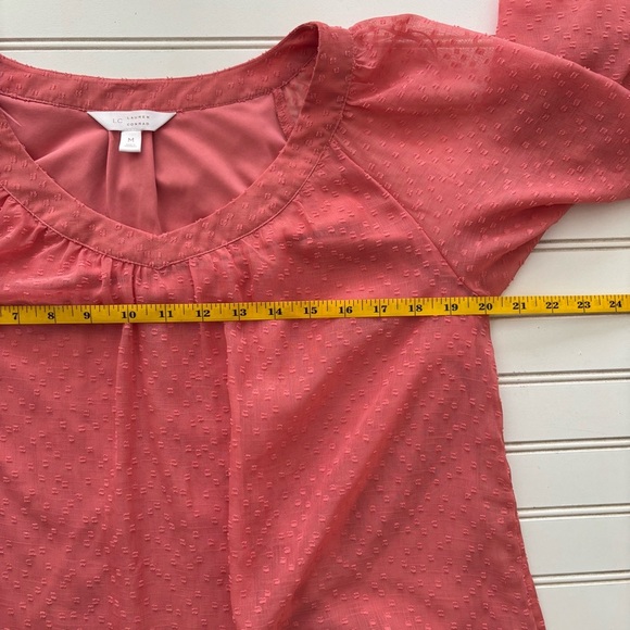 LC Lauren Conrad Pink Asymmetrical 3/4 Sleeve Blouse - Picture 8 of 9
